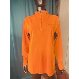 Columbia Quarter Zip Fleece Pullover Jacket Women's Small Orange Gray